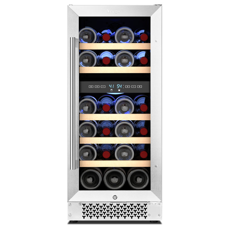 Yeego 28 Bottles 15" Dual Zone Wine Cooler Under Counter Compressor